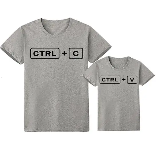 Gray Г., одинаковые комплекты для семьи летняя рубашка для папы и сына, CTRL+ C CTRL+ V Одинаковая одежда для всей семьи комплект одежды для папы и девочки - Цвет: Gray