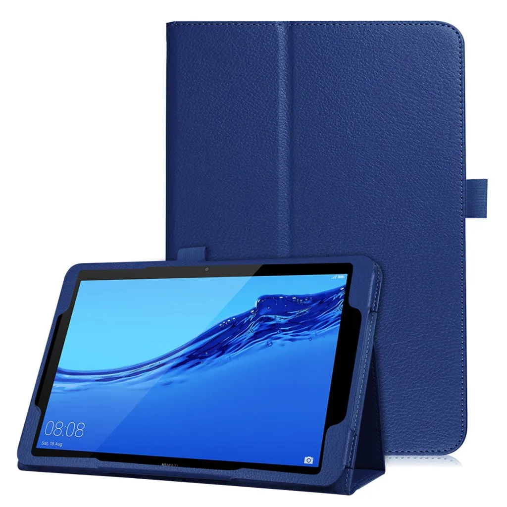 

Smart Magnetic Shockproof Solid Leather Flip Case Stand Cover For Huawei Mediapad T5 10inch Lightweight Dustproof Case