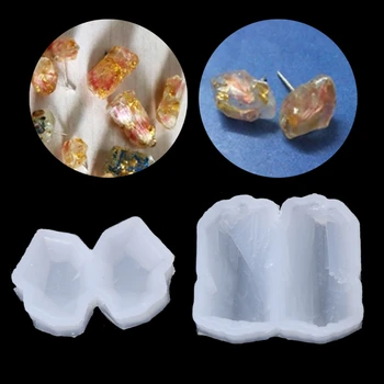

Irregular Multi-faceted Crystal Stone Silicone DIY Earring Mold Jewelry Making