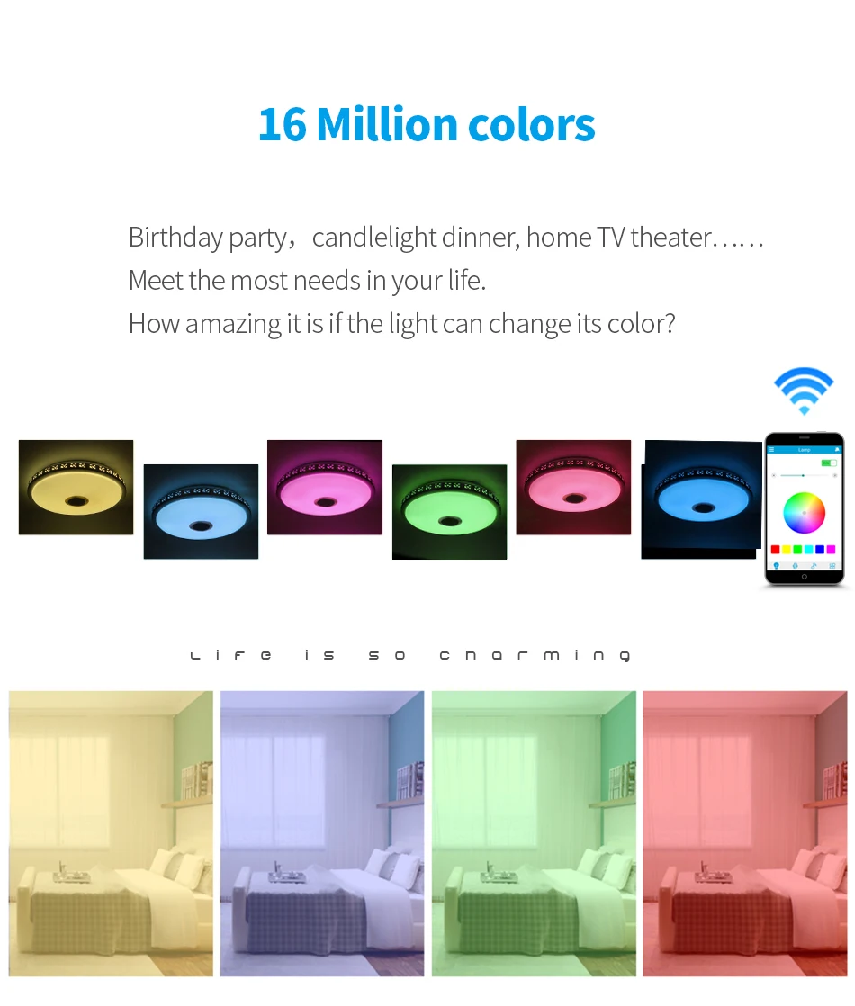 Современный bluetooth-динамик потолочный светильник с пультом дистанционного управления RGB светодиодный музыкальный светильник с регулируемой яркостью для гостиной светильник для спальни