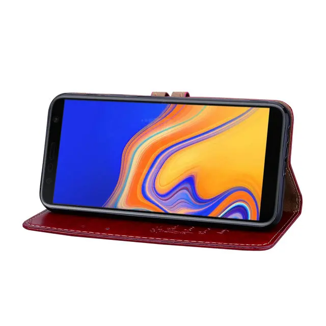 Роскошный кожаный чехол Etui для samsung J4Plus, чехол для samsung J4, чехол J4+ флип-бумажник, деловой чехол для samsung Galaxy J4 Plus