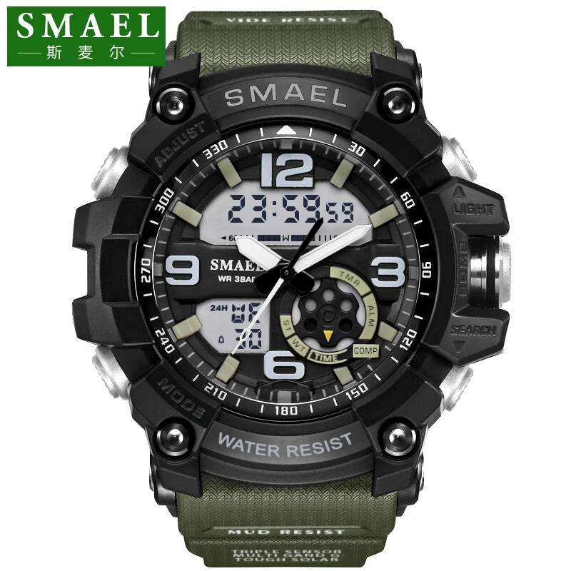 

Smeal S Shock Military Watches Army Men's Wristwatch LED Quartz Watch Digtial Dual Time Men Clock 1617 Sport Watch Army