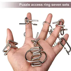 Дропшиппинг 7 наборы для ухода за кожей Metal Ring Puzzle Magic Unlink игры игрушки Дети головоломка для развития интеллекта игрушка обучения детей