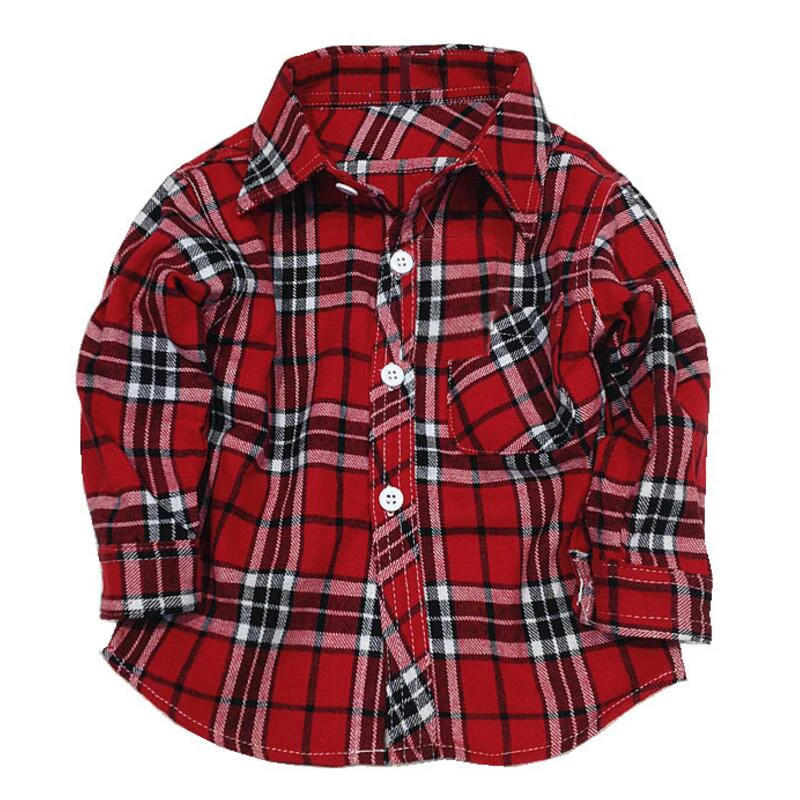 

1 2 3 4 5 years long sleeve boys dress shirts children's plaid checkered shirts toddler boy girl Clothing checked shirt flannel