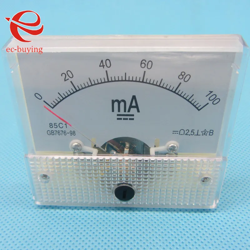 DC 100mA AMP Analog Current Panel Meters Ammeter Amperimetro Ampere