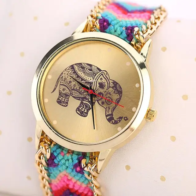 Boho Style Watches Women 2018 fashion Women Clock Elephant Pattern Weaved Rope B Boho Style Watches Women 2018 fashion Women Clock Elephant Pattern Weaved Rope B