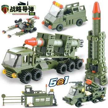 

Children's Educational Enlightenment Five In One Assembled Block Strategic Missile J5824 Coastal Defense Force J5825