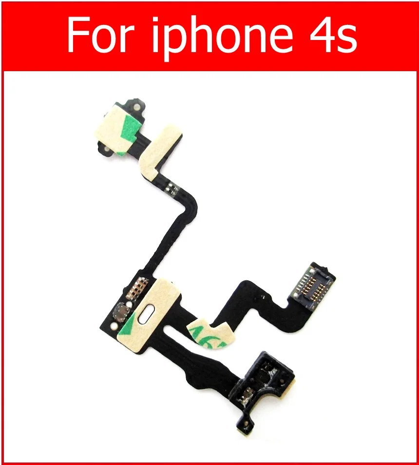 Фото Гибкий кабель для iPhone 4, 4S, 5, 5S, 5C, SE, кнопка включения/выключения звука и питания №3