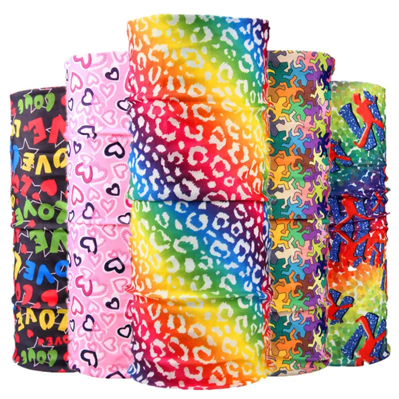 

Rainbow Stripes Magic Seamless Bandanas Buffe Outdoor Sport Fishing Running Hiking Cycling Headbands Bicycle Face Shield Mask