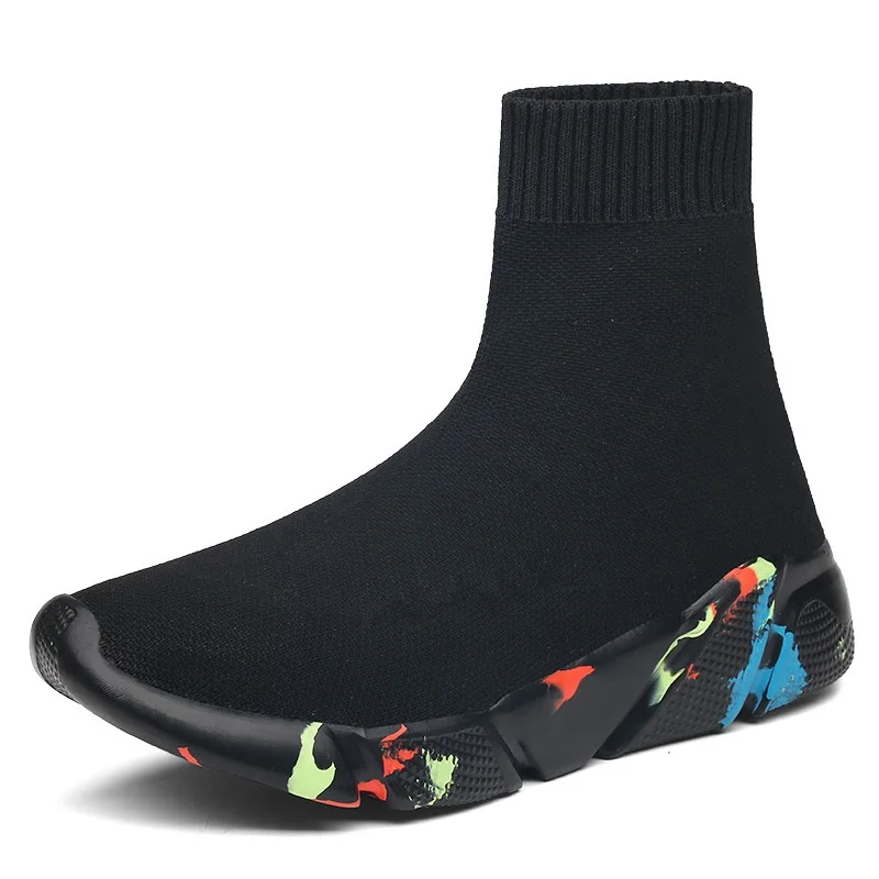 

Sneakers Women Men Knit Upper Breathable Casual Sock Shoes Woman Chunky Shoes High Top Flat Shoes For Men Women Drop Shipping