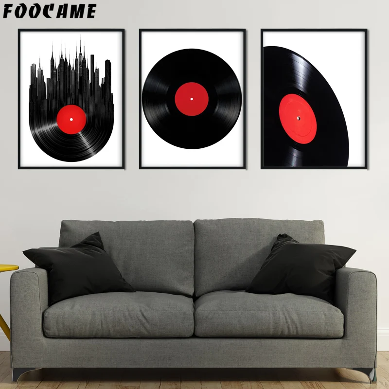 FOOCAME Classical Vinyl Records Minimalist Posters and Prints Art