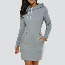 Женское платье с капюшоном, зимний весенний женский пуловер, модные женские свитшоты, женские длинные толстовки размера плюс, Женская толстовка с капюшоном