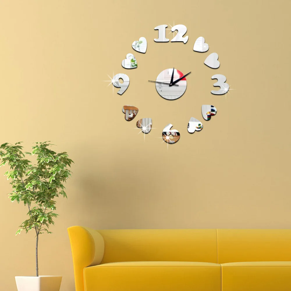 Цифровые настенные часы, современные креативные настенные украшения для гостиной, кварцевые бесшумные настенные часы, настенные часы, современный дизайн - Цвет: E