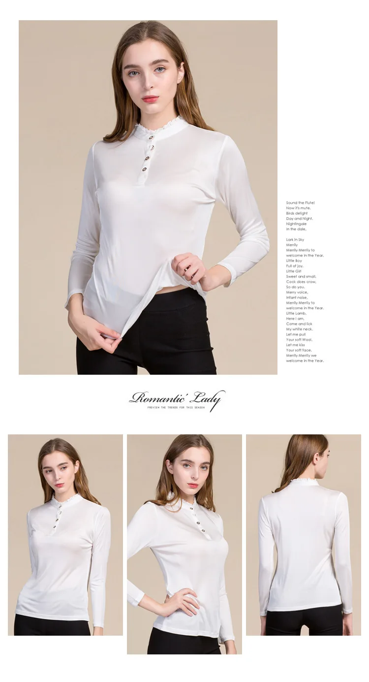 Женская шелковая рубашка с полным рукавом во европейском стиле Рубашка с большим размером Женская рубашка Удобная дышащая рубашка 8007