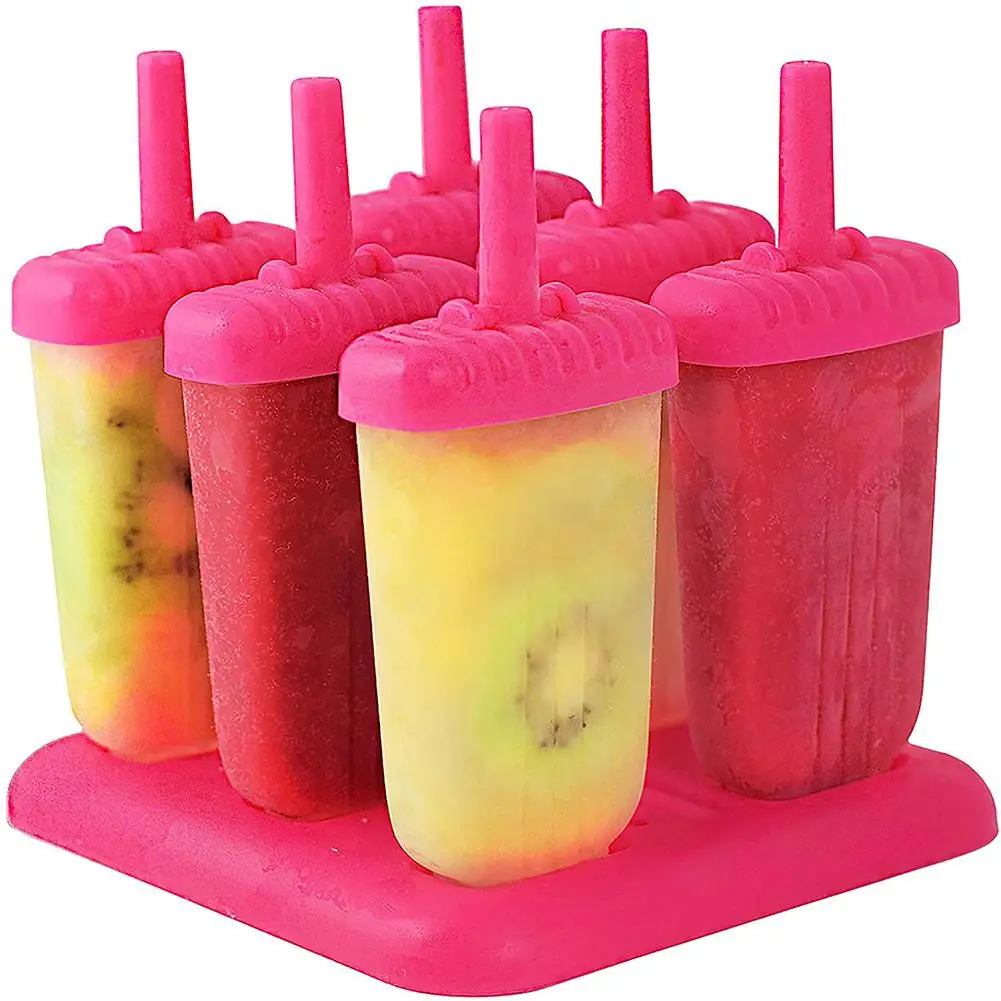 

6-Grids Reusable Summer Ice Popsicle Mold DIY Maker Mould Tray with Stable Stand