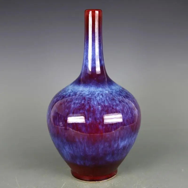 

Antique QingDynaty Porcelain vase,Purple glaze kiln oil hammer bottle,hand-painted crafts, Home Decorations&Collection