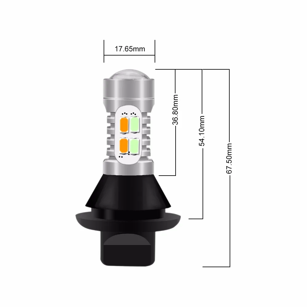 2 шт. Bau15s 1156 двойной цвет поворотник DRL 2835SMD белый/янтарный желтый+ без ошибок Canbus с резистором светодиодный автомобильные фонари