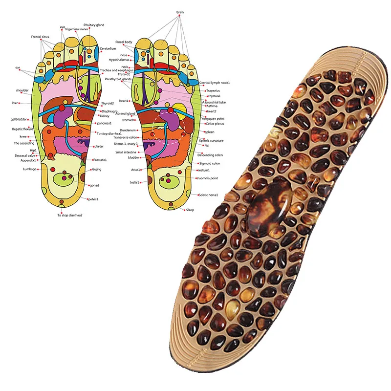Гелевая булыжная стелька для ног Массажная обувь с подогревом массажер для ног точка рефлекторная терапия Массажная подушка для мужчин и женщин