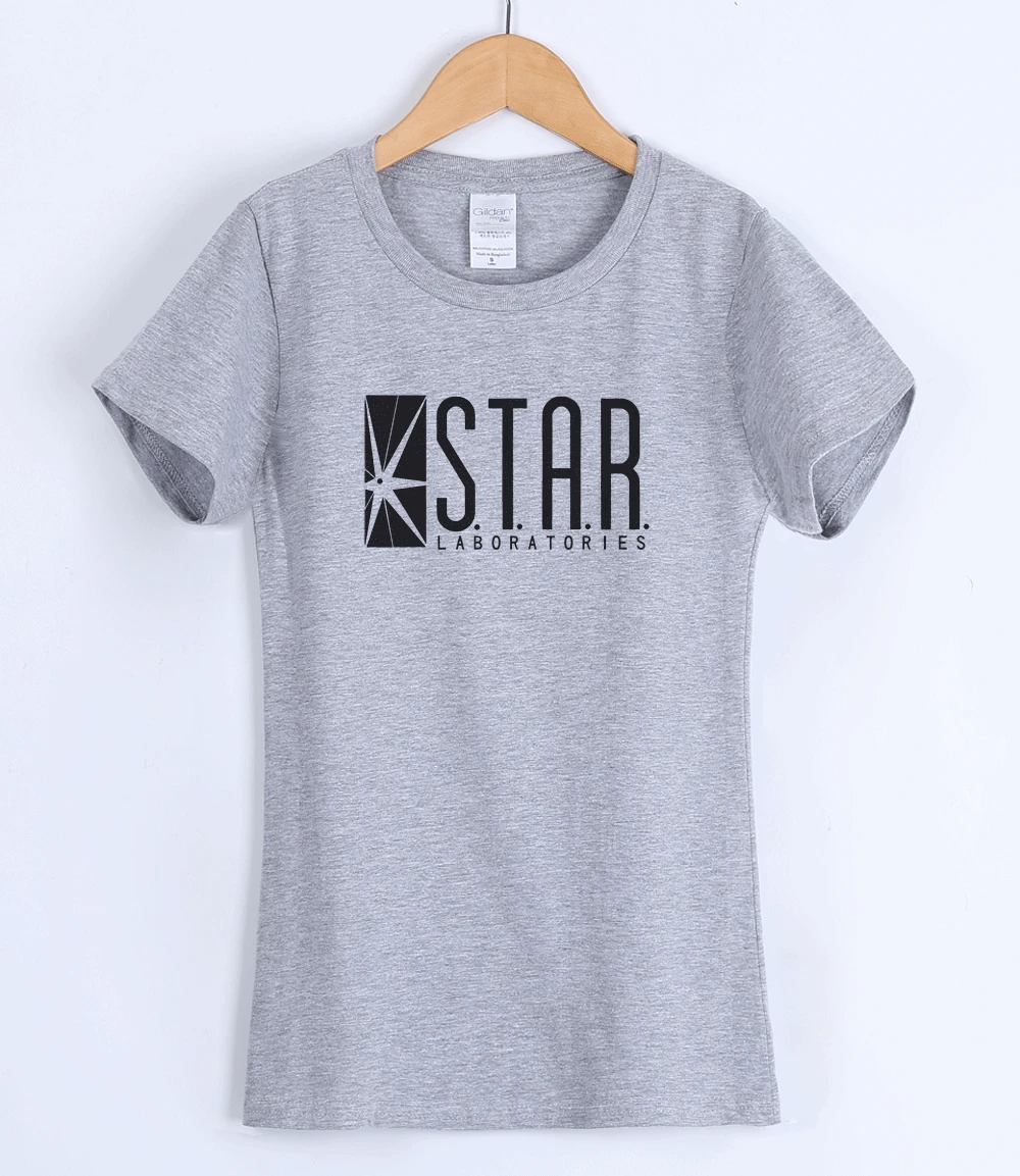 Женская хлопковая футболка STAR S.T.A.R.labs Повседневная брендовая с короткими