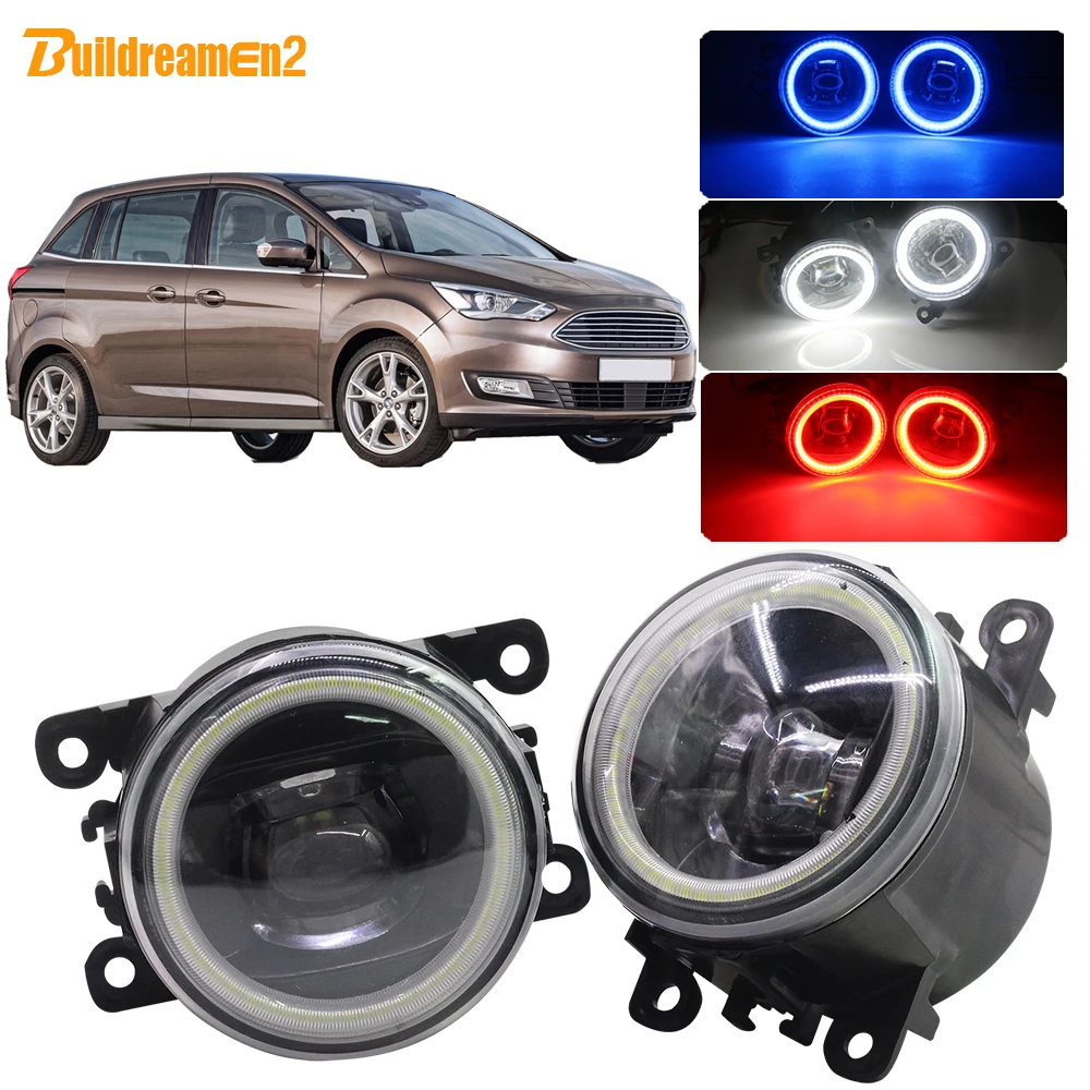 

Buildreamen2 For Ford Grand C-Max MPV Car 4000LM H11 LED Bulb Fog Light Assembly Angel Eye DRL 12V 2010 2011 2012 2013 2014 2015