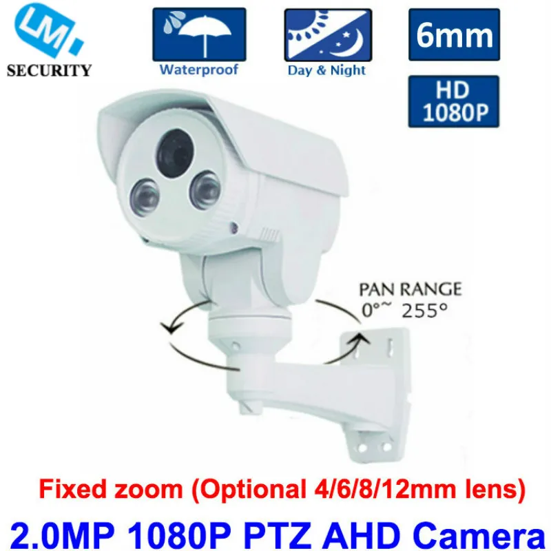 2016 New H.264 2.0Megapixel HD 1080P Fixed 6mm Lens IR 30M Night Vision Mini PTZ AHD Camera, Pan/Tilt Rotation Bullet AHD Cam