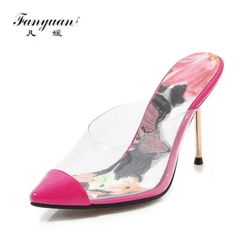 

fanyuan Plus Size 43 Pointed Toe Sexy Thin High Heels 2019 Brand New Mules women's Pumps Classics Elegant Lady women's Shoes