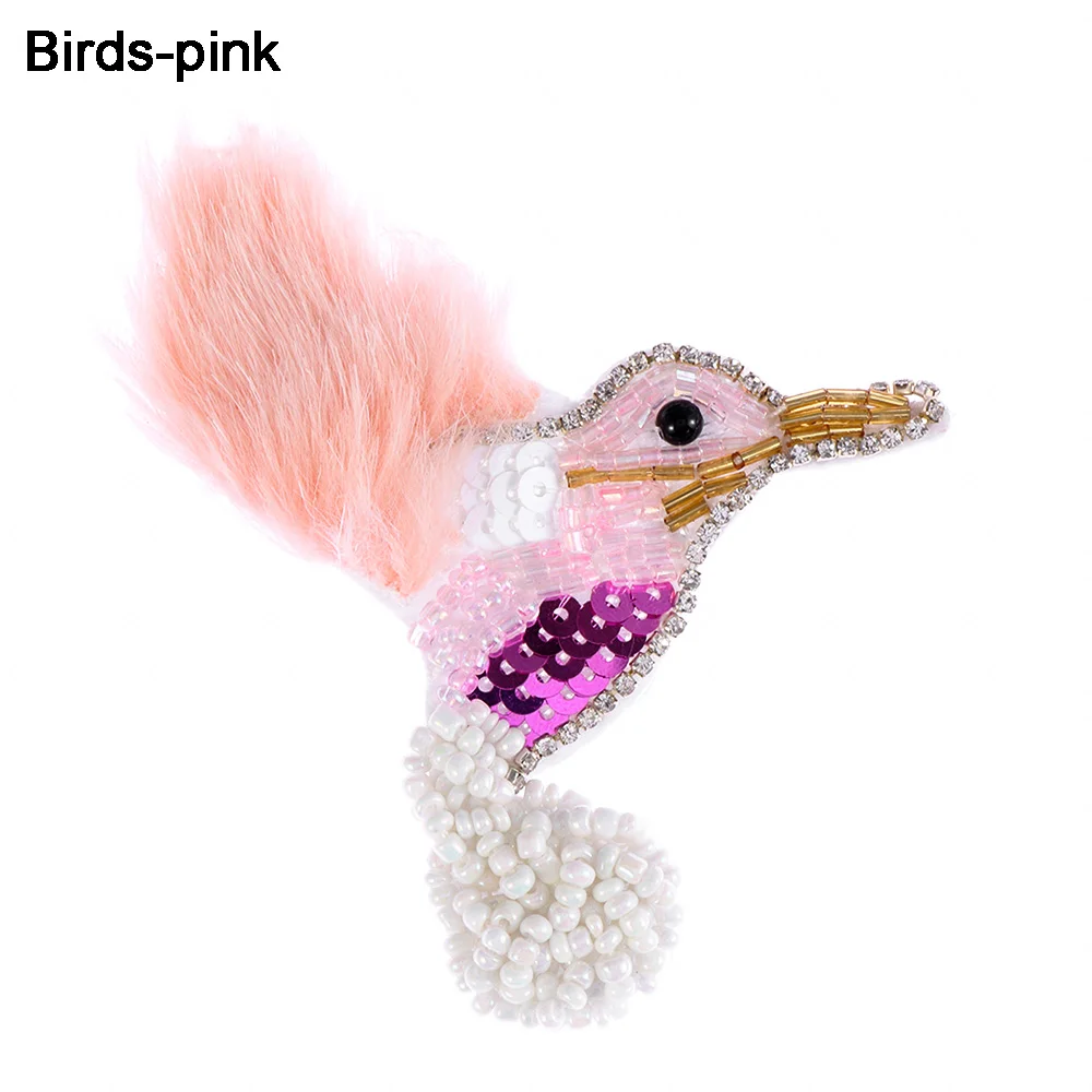 Birds-pink Лебедь птицы аппликация вышивка блесток патч для одежды одежда пришить на железной нашивка украшения из ткани - Цвет: Birds-pink