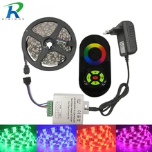 5050 RGB LED Strip Light 5M 30LEDS/M SMD Diode Tape Flexible Led Ribbon With Remote Controller DC 12V Power Adapter Strip Kit