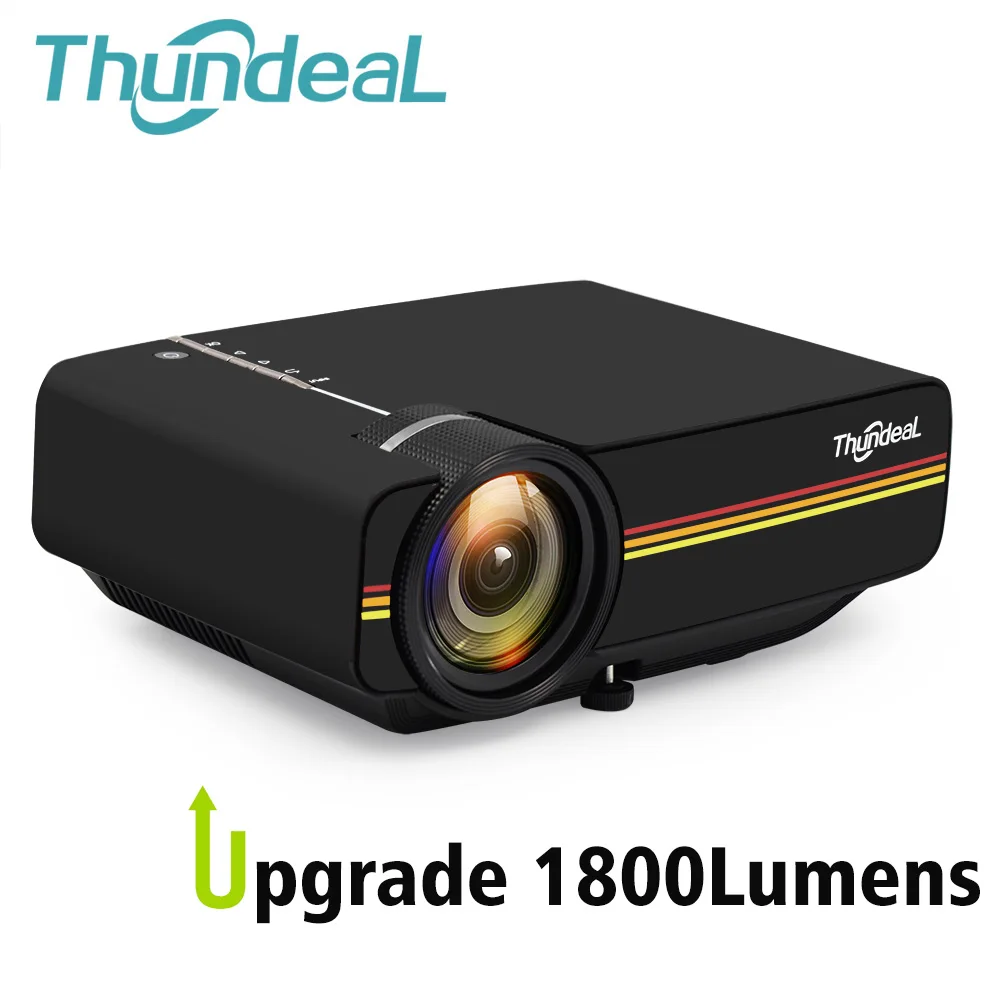 ThundeaL YG400 up YG400A Mini Projector 1800 Lumen Wired Sync Display More stable than WiFi Beamer Movie AC3 HDMI VGA Projector