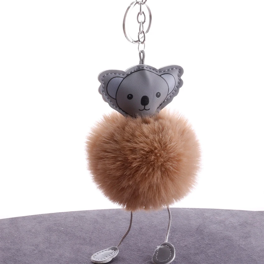 2018 Cute Koala Fur Keychain Bear Pompom Rabbit Fur Ball Key Chain