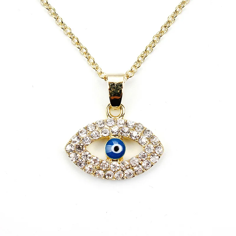 

gold,crystal evil eye pendant turky necklace faith jewelry for gifts
