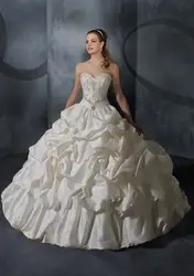 2019 Лидер продаж новый в тренде бальное платье Милая без рукавов тафта Бисер Свадебные платья Pleat Бесплатная доставка