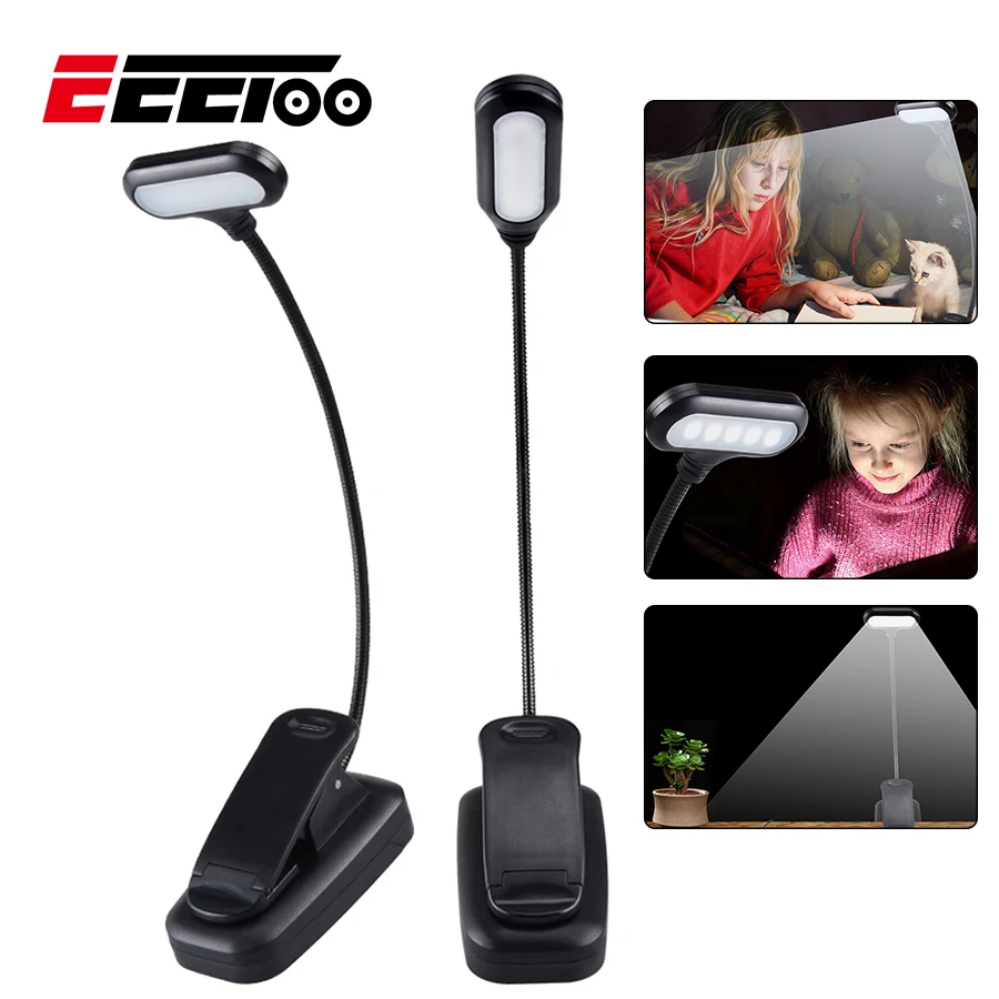 

EeeToo Children's Night Light Lamp Bedroom LED Luminaria Clip Desk Lamp Eye Protection Reading Book Lights for Kids Nightlight