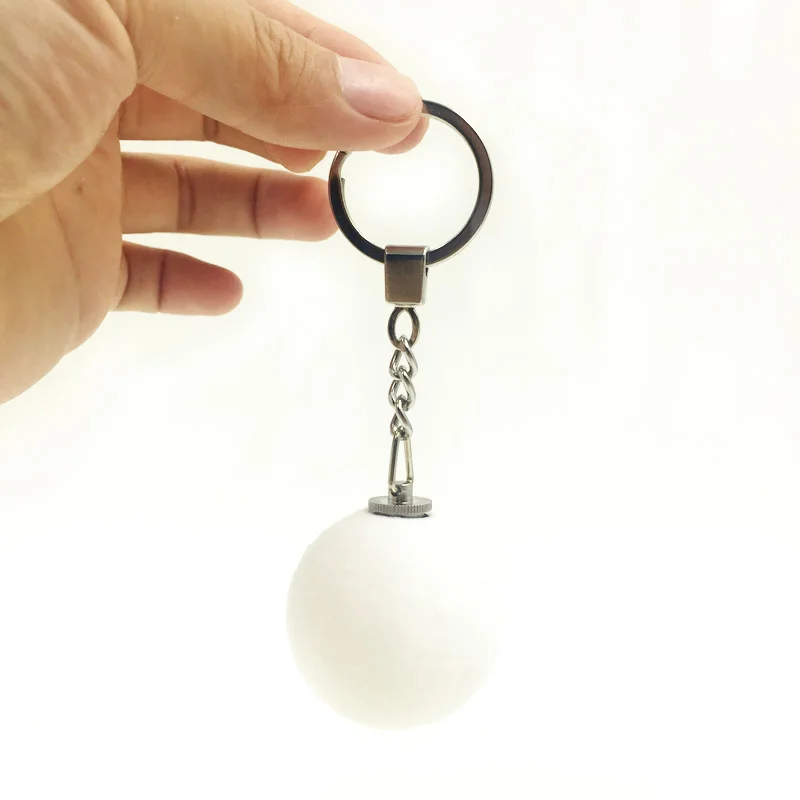 Mystery 3D Print Moon Night Lights Keychain 3 Piece Button Battery Powered LED White Moon Lamp Key Holder Bag Pendant Baby Toy (3)