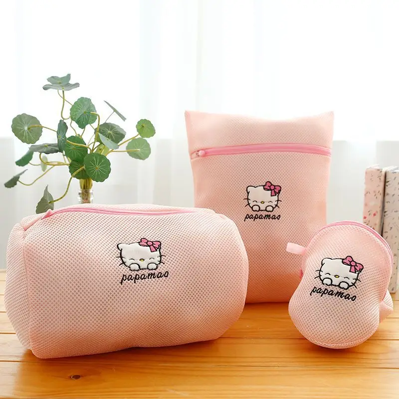 لطيف القط البوليستر الغسيل أكياس الملابس الملابس الداخلية الصدرية الجوارب غسل أكياس الحقيبة غسالة شبكة حقيبة الملابس الداخلية مقسم حقيبة