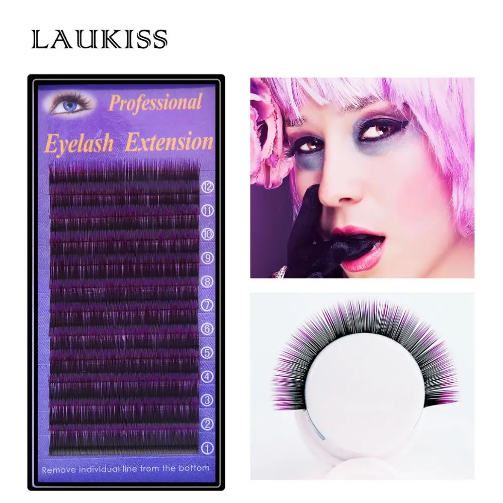

Ultra Soft 12 Lines/tray Colored Eyelashes Two Tones Lashes OMBERLAN Voluminous Permanent Silk Cilios Professional Lashes Kit