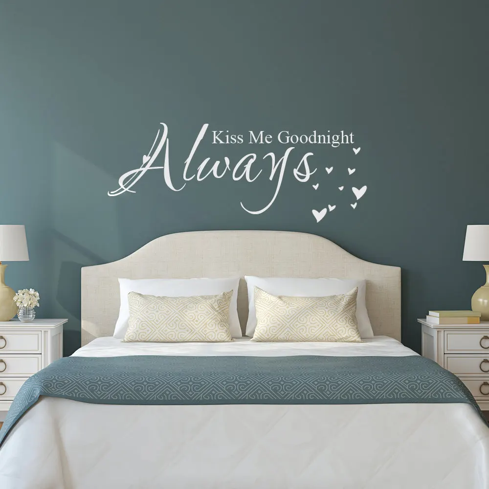 Love-Quote-Vinyl-Wall-Decal-Sticker-Always-Kiss-me-goodnight-Bedroom-Decor