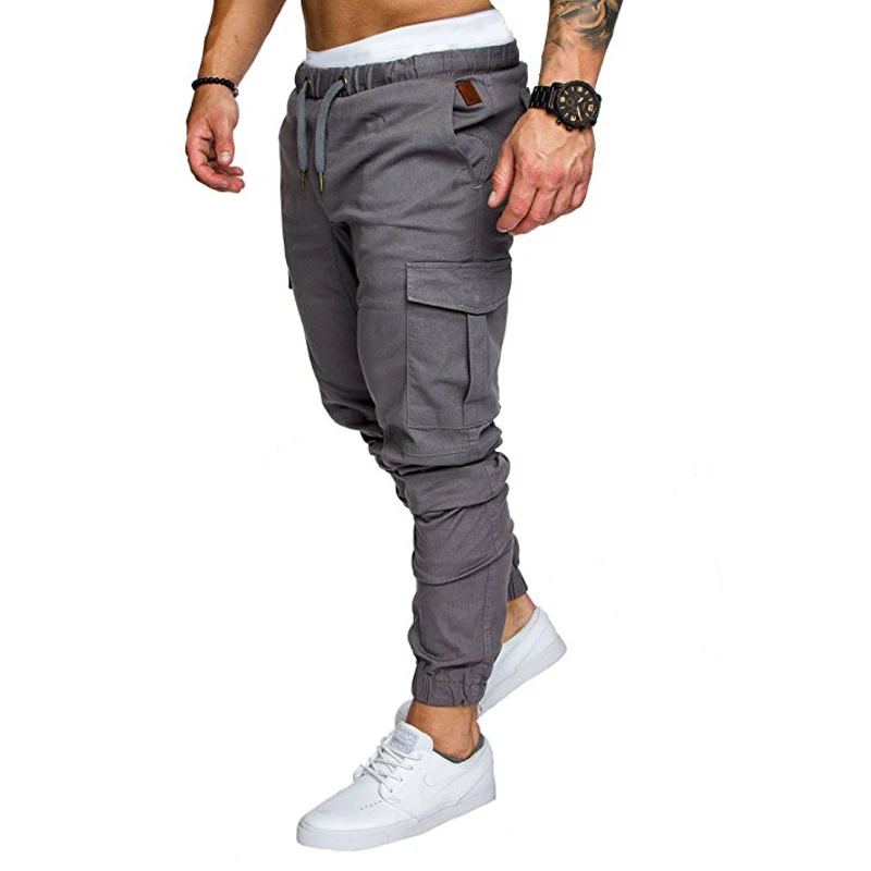 

2018 Brand Men Pants Hip Hop Harem Joggers Pants 2018 Male Trousers Mens Joggers Solid Multi-pocket Pants Sweatpants Size M-3XL