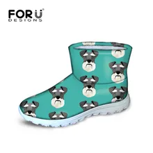 Женские зимние ботинки с принтом FORUDESIGNS Шнауцер флористическая