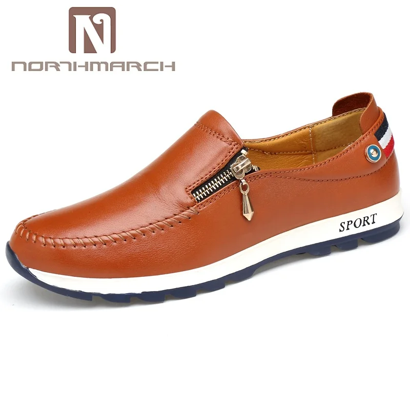 

NORTHMARCH Brand Men's Shoes Genuine Leather Slip-On Loafers Men Casual Shoes Leather Men Flat Shoes Men Mocasines Hombre