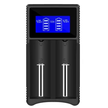 

HFES Universal Battery Charger, LCD Display Smart Charger for Rechargeable Batteries Li-ion batteries 18650 18490 18350 1