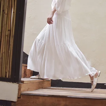 

Spring Solid Color Knit Skirt Name Family Of Wind Will Skirt Color Literature Cotton Skirt Sandy Beach