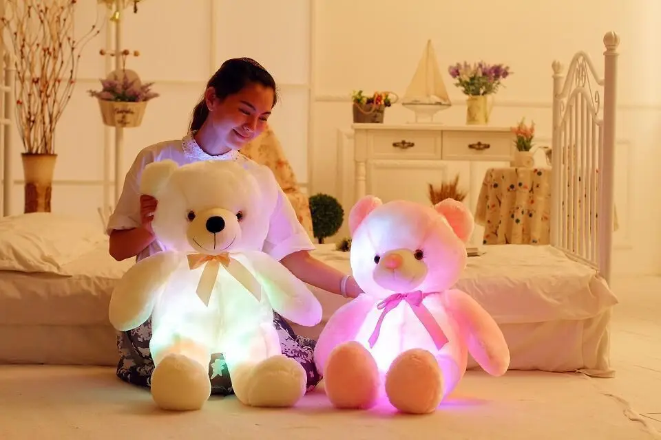 50 см Creative Light Up светодиодный Мишка мягкая Животные плюшевые игрушки красочные светящиеся Teddy Bear Рождественский подарок для детей