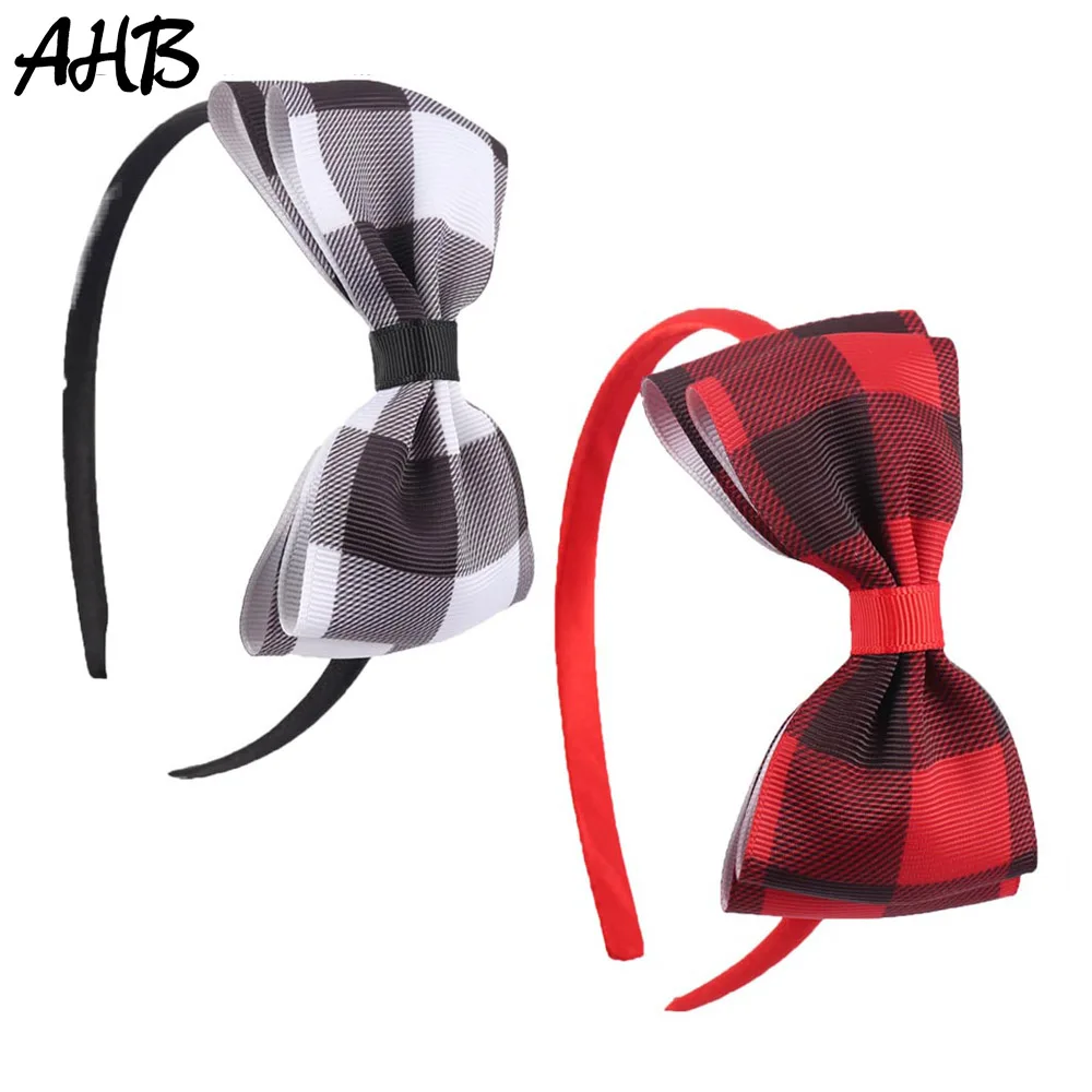 

AHB 1 Pc Fashion Plaid Bow Hair Band for Girls Lovely Princess Hairband Hoop Children's Headband Party Dance Hair Accessories