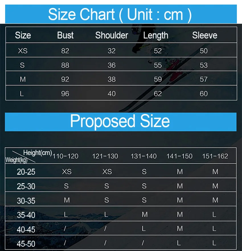 Child Snowboard Size Chart