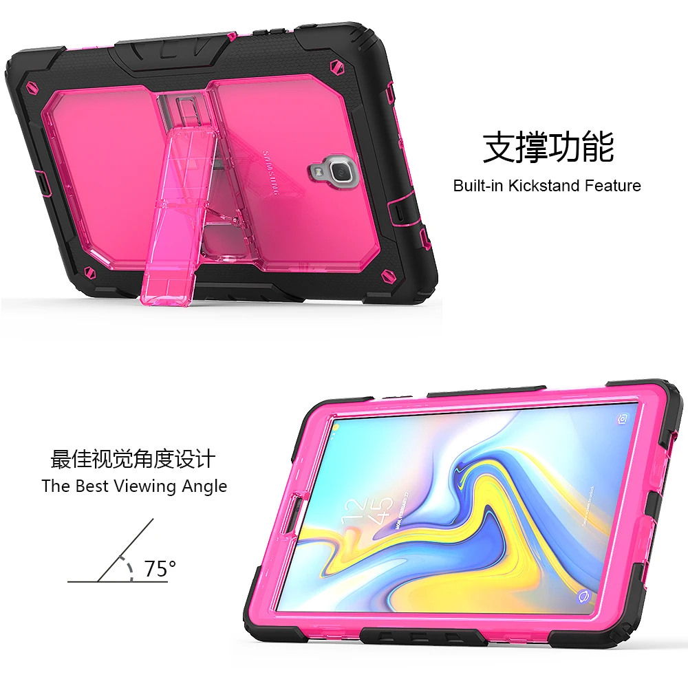 Кремния + PC Combo + ремень Tablet Case для Samsung Galaxy Tab A A2 10,5 "2018 T590 T595 Дети дети Безопасный Drop Сопротивление Крышка