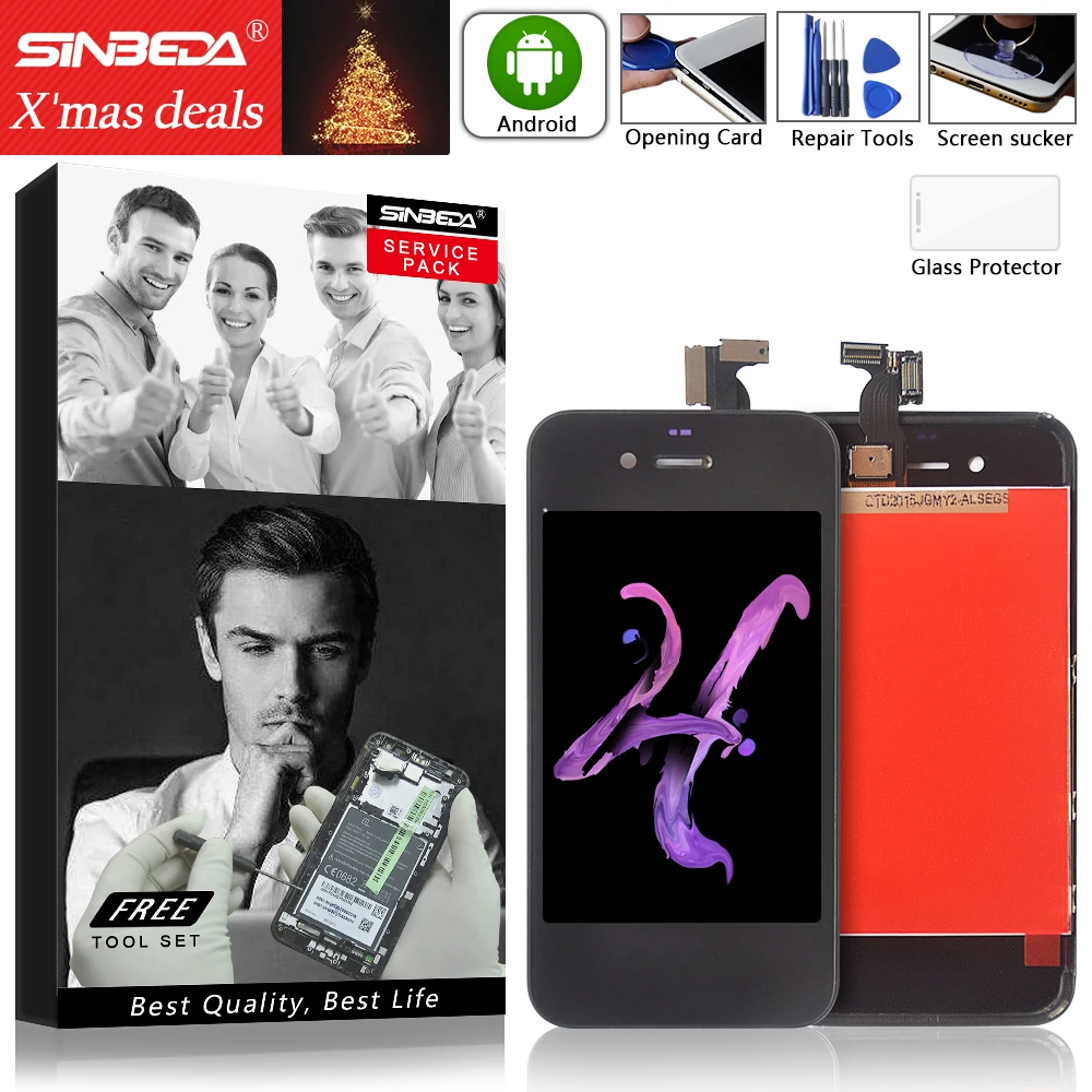 

Grade AAA LCD For iPhone 4 4S LCD Display Touch Panel Digitizer with Frame + Back Cover Housing Assembly Replacement For iPhone4