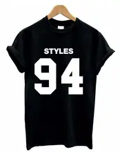 100% Cotton Women t shirt 2016 HARRY STYLES 94 Print Cotton Casual Funny Shirt For Lady White Black Harajuku American Apparel