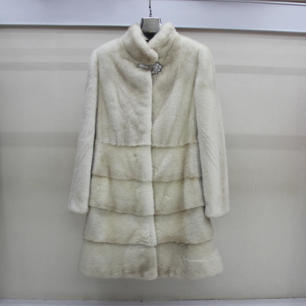 

Real Mink Fur Slim New Fashion Women Whole Coat Autumn Winter Long Popular Mink fur Jacket