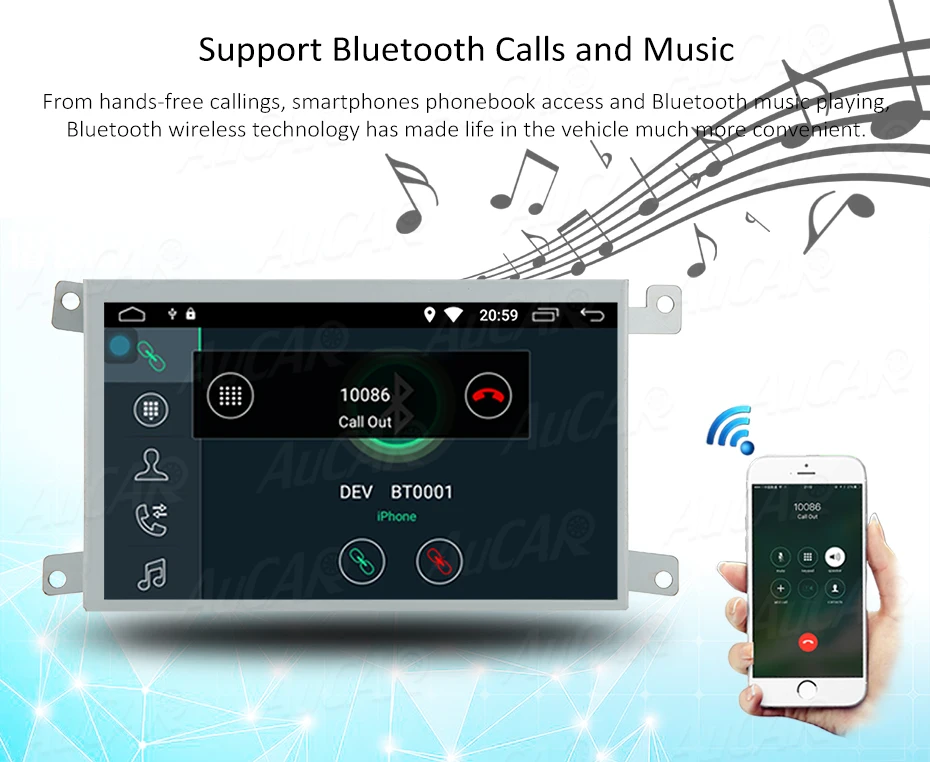 Top AuCAR Android 6.0 7" Car multimedia for Audi Q7 LHD RHD Car DVD Player 2005 - Quad core Bluetooth GPS Radio WIFI 4G Stereo IPS 19